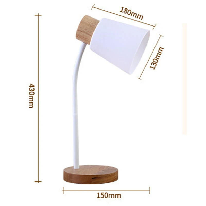 Белый Ретро деревянные настольные лампы Gooseneck свет Led Настольная лампа светильник для защиты глаз украшения Настольные светильники для дом гостиница офис - Цвет корпуса: Белый