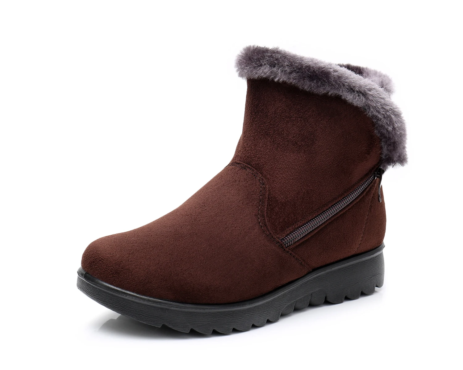 st482 brown Зимние сапоги женские зимние теплые меховые женские модные ботильоны на платформе с пряжкой удобная повседневная женская обувь; большие размеры; st480 - Цвет: st482 brown