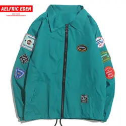 Aelfric Eden Appliques мужские куртки 2019 осенние Harajuku Модные топы хип хоп повседневные хлопковые негабаритные пальто Верхняя одежда уличная