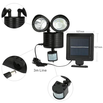 

22 LED Outdoor Solar Light Dual Detector Motion Sensor Security Lighting Waterproof Street Wall Lights Garden Yard Wall Lamp