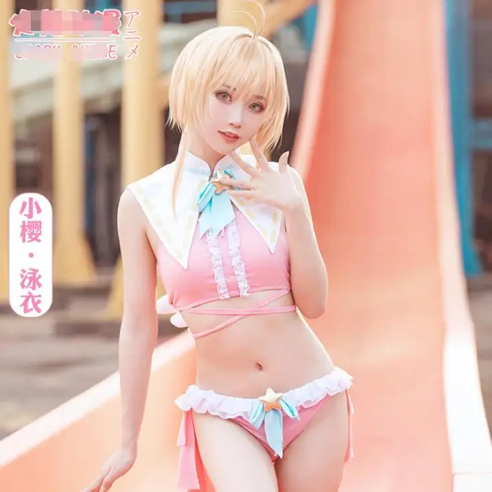 Предварительно карточка распродажи Captor SAKURA маскарадный костюм купальные костюмы милые Комплекты Женские костюмы для плавания в Стиле Лолита