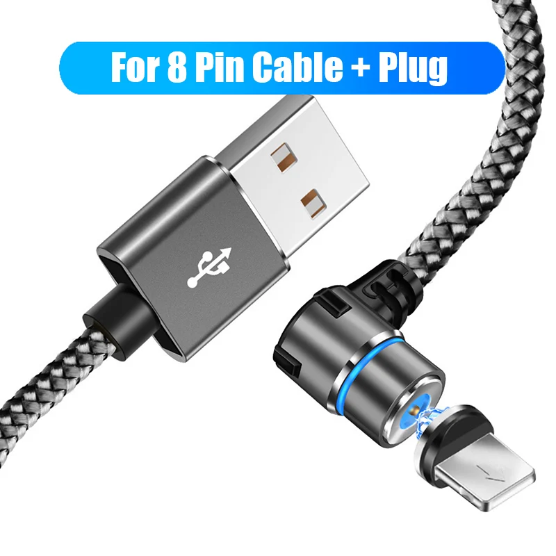 Магнитный Micro USB 8 Pin кабель для передачи данных для iPhone samsung для быстрой зарядки и передачи данных провод шнур магнит Зарядное устройство Тип usb C 1 м кабель для мобильного телефона - Цвет: Silver For 8 Pin