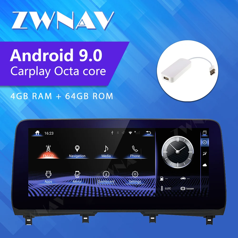 Автомобильный мультимедийный видеоплеер ZWNAV с сенсорным экраном Android 9 стерео для