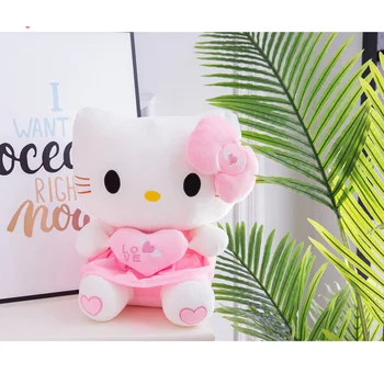 

Kawaii Cat Hello Kitty Plush Doll Stuffed Animals Toys Cushion With Heart For Kids Baby Children Party Birthday Gift Toys JM243