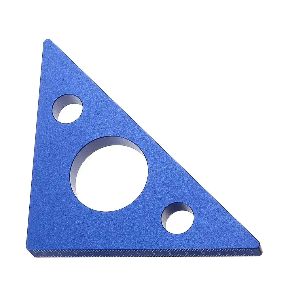 

Aluminum Alloy Woodworking Triangle Angle Hole Ruler Protractor Woodworking Measurement Tool Quick Read Square Layout Gauge