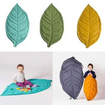 

Nordic Newborn Baby Crawling Mat Cotton Bedding Kids Children Carpet Room Decor Green Leaf Shape Soft Crawling Play Mat Game Pad