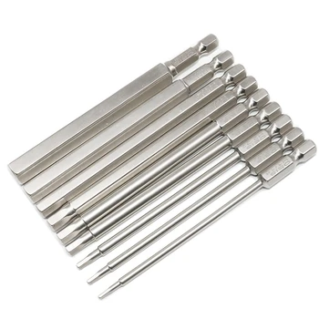 

10Pcs S2 Steel Inch Magnetic Hexagon 100Mm Hex Driver Bit Set Manual Tool Screwdriver Bit