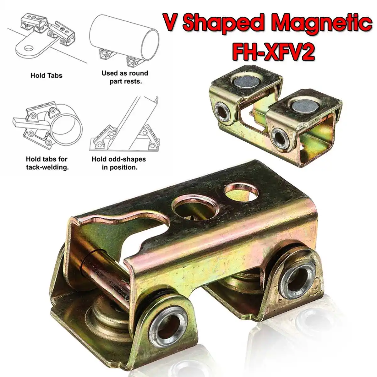 

Doersupp 1Pc FH-XFV2 V Shaped Magnetic Welding Fixture Holder Suspender Fixture V-type Clamps Wood Working Metal Welding Tool