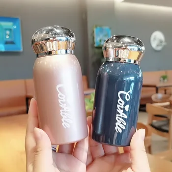 

200Ml Thermos Mug Letter Pot Belly Pocket Cup 304 Stainless Steel Vacuum Flask Bottle Travel Mug Water Vacuum Cup Drink Bottle