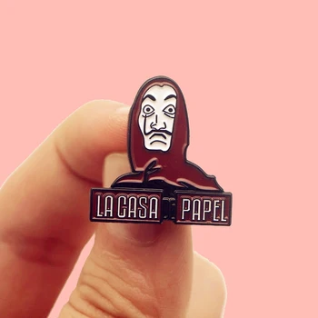 

La Casa De Papel Money Heist Dali Enamel Brooch Pins Badge Lapel Pins Alloy Metal Fashion Jewelry Accessories Gifts