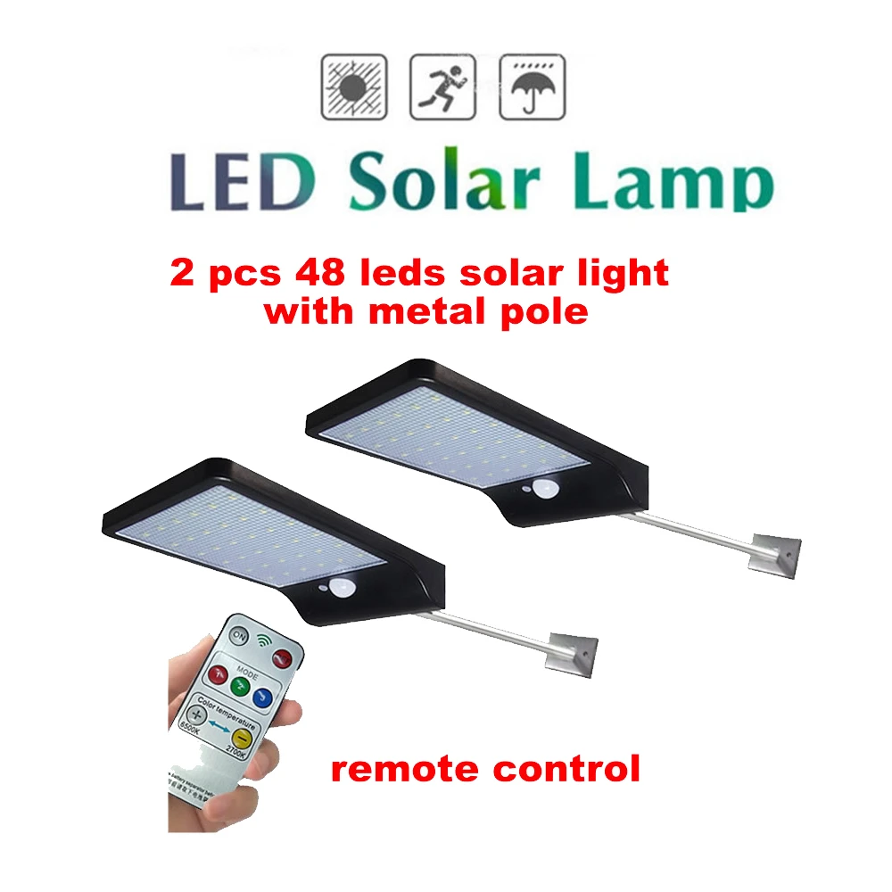 

2/4pcs PIR Motion Sensor Wall Light 48 LED Solar Energy Street light Outdoor Waterproof Yard Path Home Garden Solar Power lamp s