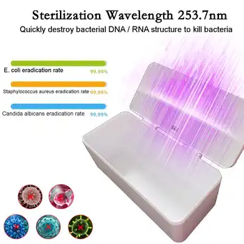 

UV Light Phone Sterilization Box Jewelry Phones Cleaner Personal Sanitizer Disinfection Cabinet Sterilizer