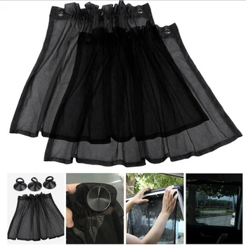 

4pcs Magnetic Car Sunshade UV Protector Side Window Curtain Sun Shade Universal Black Mesh Cloth Summer Car Sunshade