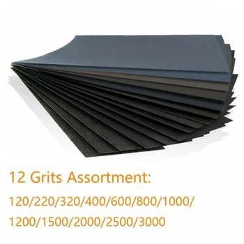 

48Pcs Sandpaper Silicon Carbide Replacement Wood Paint Crafts Car body Durable