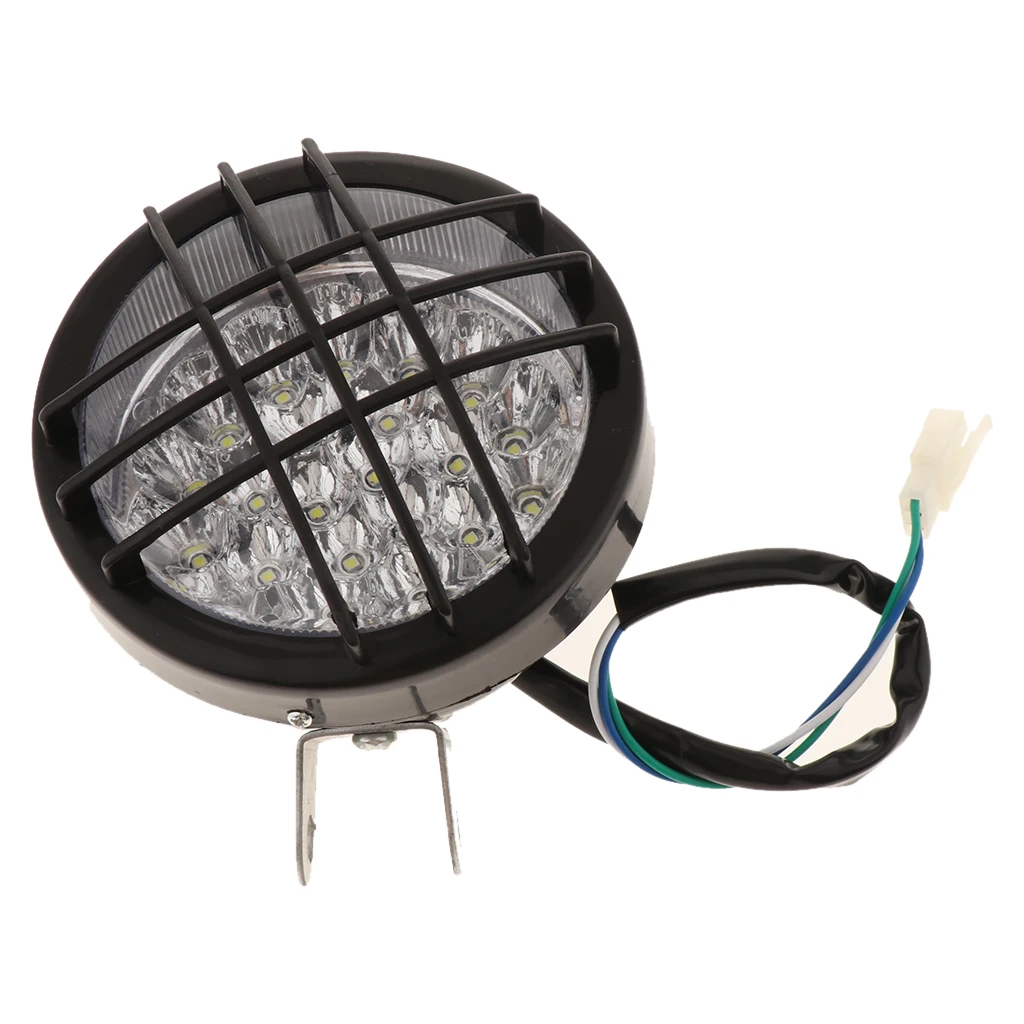 Bright Headlamp 12V LED Light Round Grid Headlight Front Signal Indicator Lamp