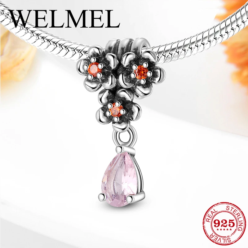 Женские бусины-шармы из серебра 2019 пробы с розовым фианитом | Украшения и