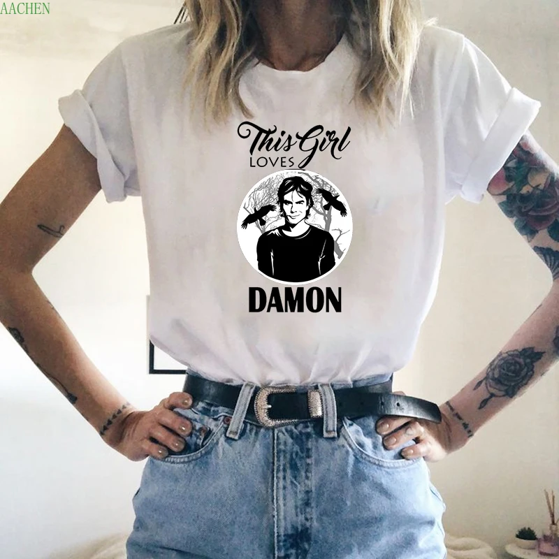 

The Vampire Diaries Women's T-shir Summer Loose Top Female T Shirt Harajuku Ulzzang Clothes Casual O-neck Ladies Tees Top Shirts