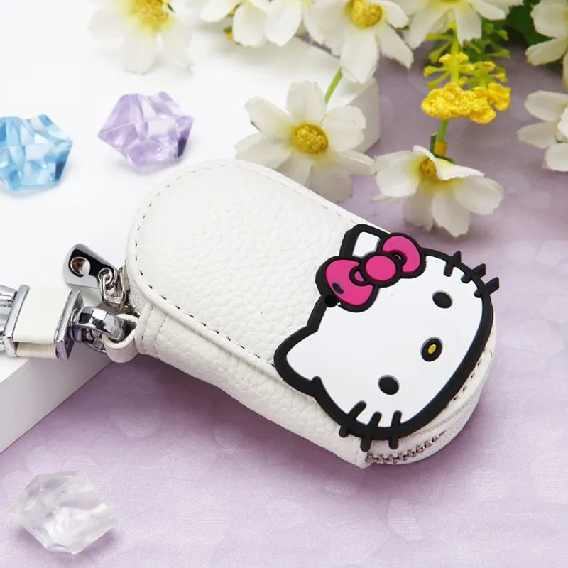 Милый мультяшный брелок Hello Kitty, модный кожаный кошелек на молнии, брелок для женщин и девочек, брелок для ключей, автомобильный Шарм, ювелирное изделие, подарок - Цвет: Style13