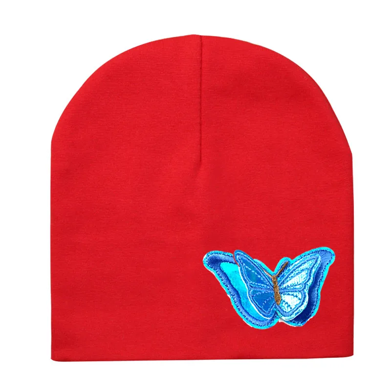 New Baby boy girl hat color butterfly cloth sticker Toddler Infant Beanie Hat Spring Autumn Winter Children's Hats kids beanies