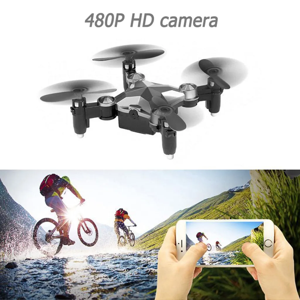 Mini Folding Unmanned Aerial Vehicle Pocket Drone Four-Axis Aircraft Portabl