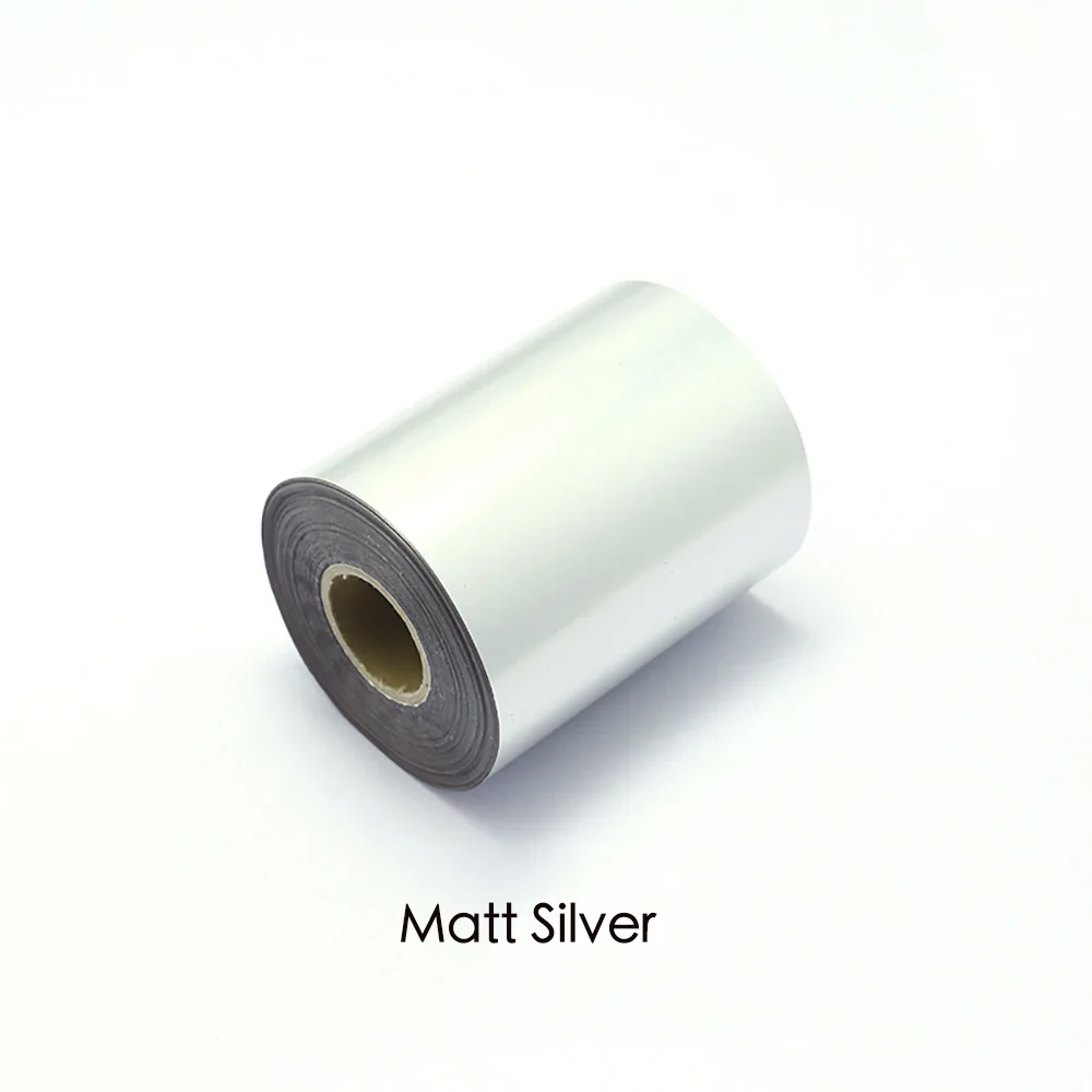 Matt silver 8 см рулон горячей фольги тиснение позолоченная бумага теплопередача анодированная позолоченная бумага кожа ПВХ дерево тиснение Логотип Инструмент DIY120M длина - Color: Matt silver