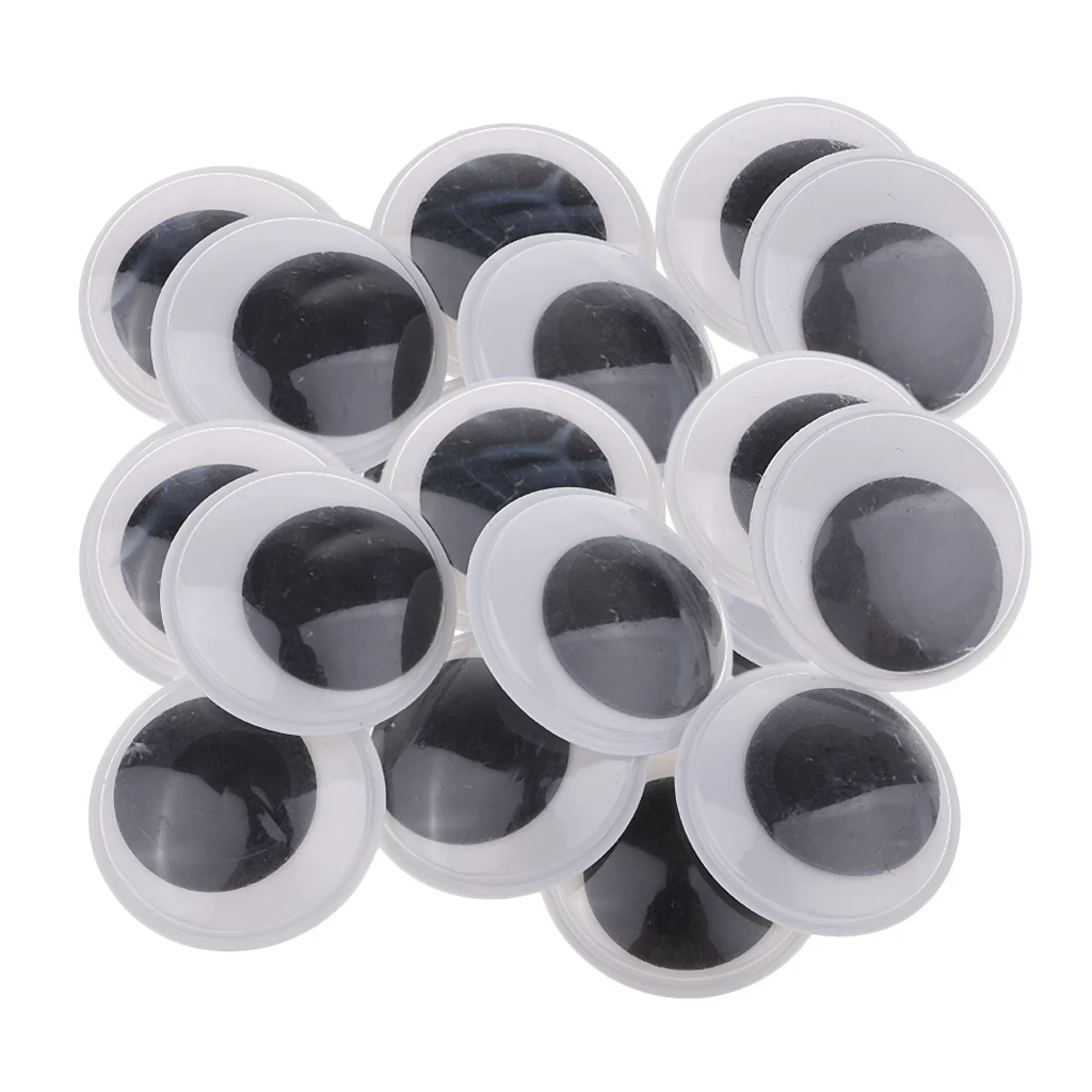 30mm 20pieces black Самоклеящиеся глаза плоские с оборота самоклеящиеся движущиеся глаза игрушки украшения изделия для раннего обучения - Цвет: 30mm 20pieces black