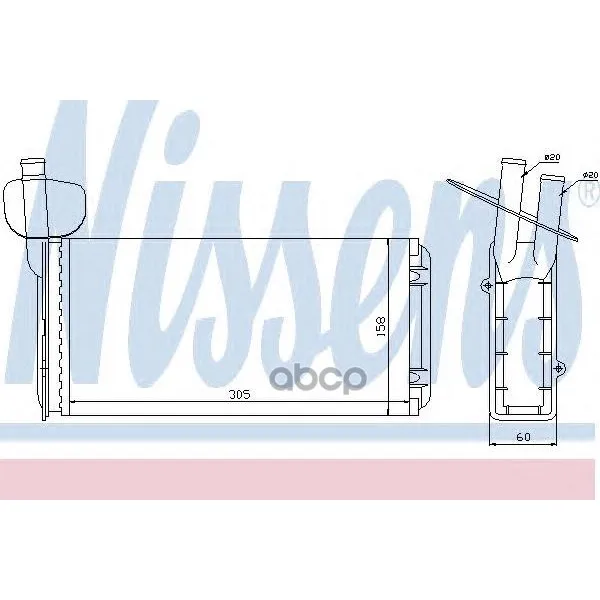 Радиатор Отопителя Vw T4 1.8-2.8 / 1.9-2.5td 91-03 Nissens 73965 Nissens арт. 73965