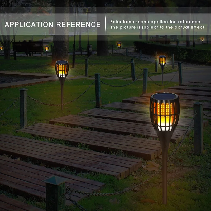 

Flame Lights Party Square Torch Lamp Solar Powered Light Induction Lighting Fixture Garden Pathways Creative Outdoor Waterproof