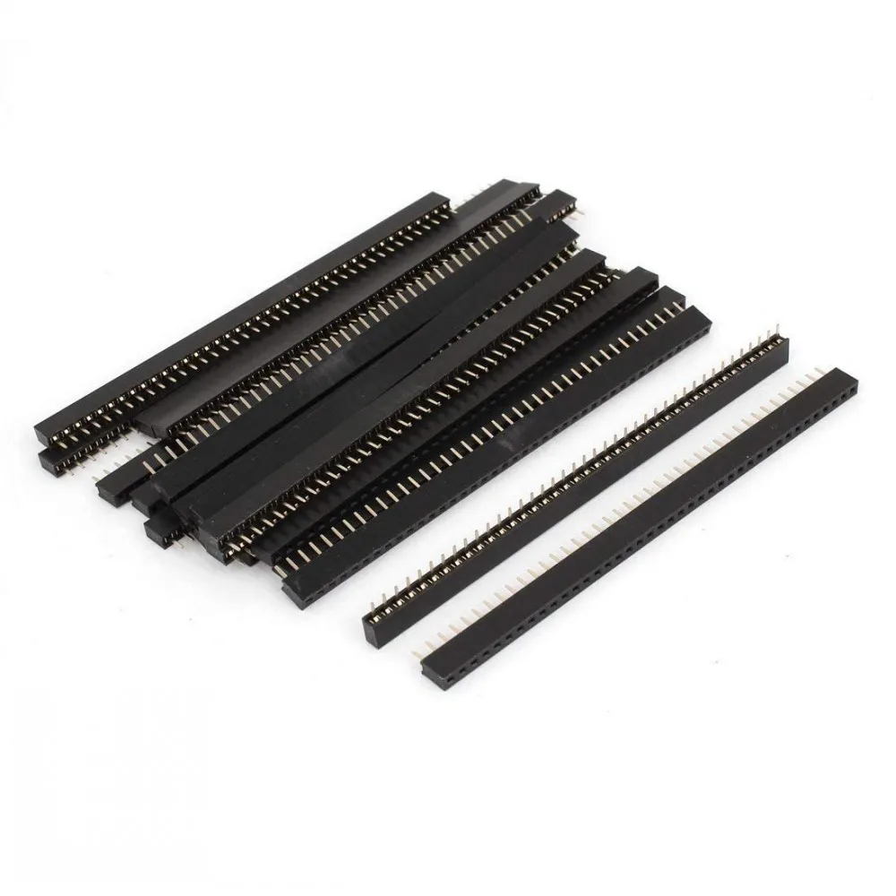 100 шт. 1x40 PIN Однорядный прямой гнездовой штырьковый коннектор 2 0 мм 40 p для PCB arduino|Соединители| |