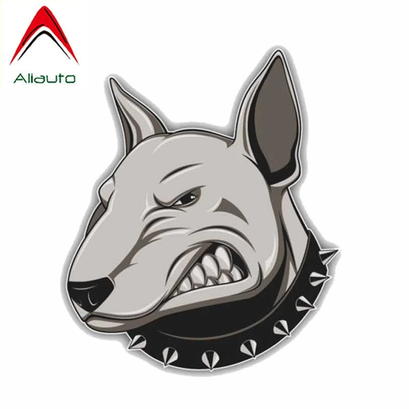 Aliauto pegatina de dibujos animados para coche, decoración de perro Bullterrier, calcomanías de cubierta de arañazos para Mazda 3 Subaru Golf Kia ,15cm * 13cm|Pegatinas para coche| - AliExpress