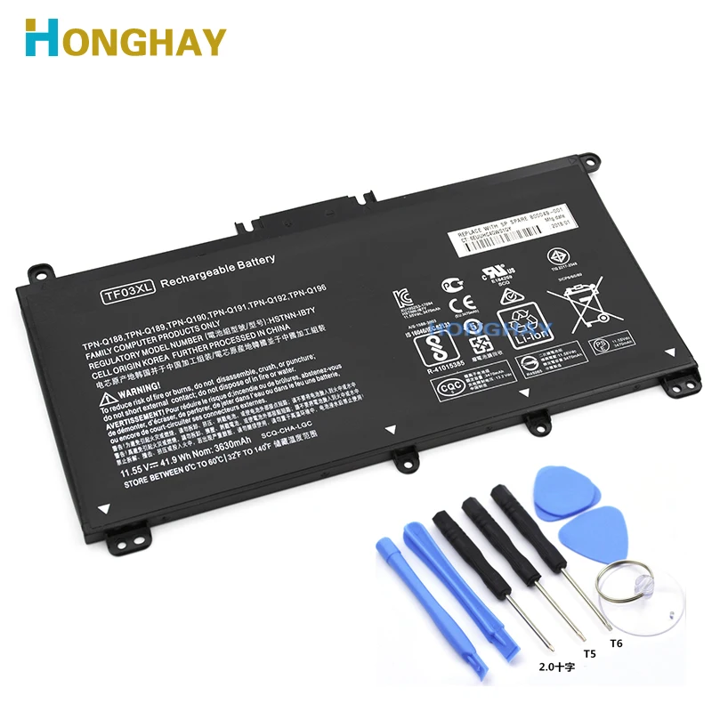 Аккумулятор для ноутбука Honghay TF03XL HP 14-bp080nd 14-bf 15-CC TPN-Q188 Q189 Q190 Q191 Q192 Q201 HSTNN-LB7X 920070-855 |