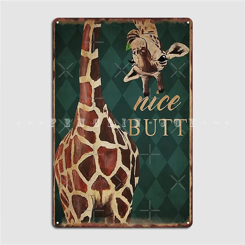 Nice Butt Giraffa Metal Sign Wall Pub Club Bar Custom Wall Decor Tin Sign Poster
