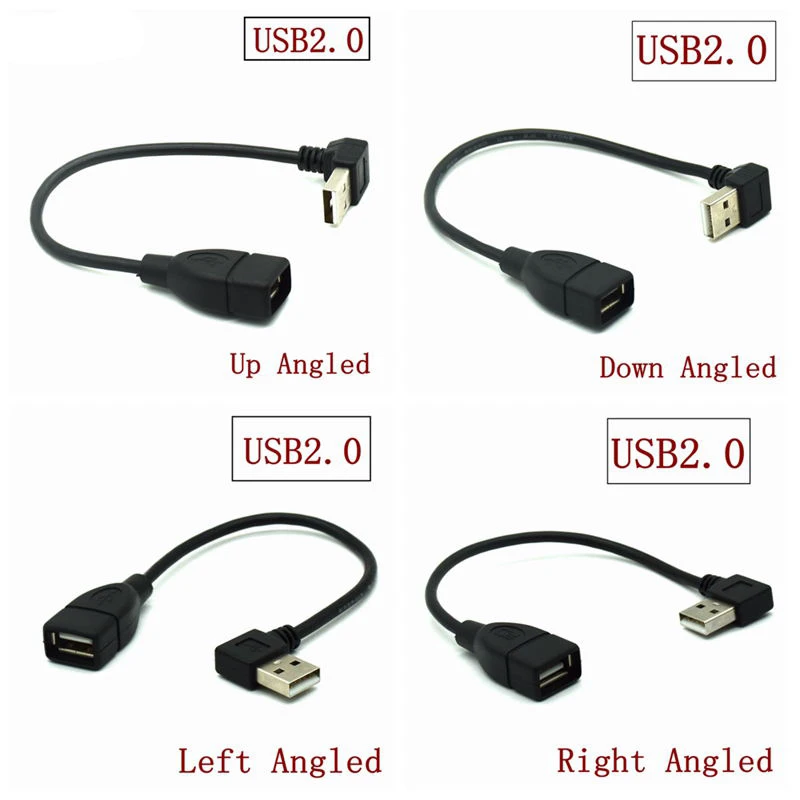 Высота каблука 10 см длина 1 м USB 2 0 A Male к женскому 90 Угловой Удлинительный адаптер