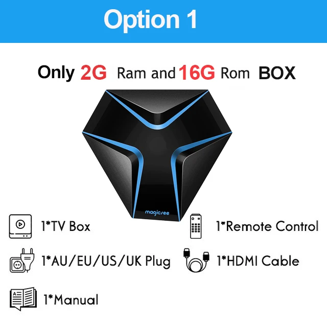 Magicsee iron Amlogic S905X Android 7,1 ТВ приставка 4K 2 GB/16 GB ТВ приставка Поддержка 2,4G wifi 100M LAN HDMI H.265 смарт-приставка - Цвет: only the box 2G 16G