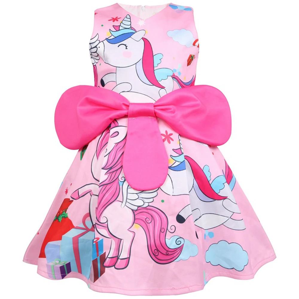 

Baby girl clothes unicorn dress cartoon printed kids dresses for Girls Thanksgiving costume cosplay Party Vestidos 9007