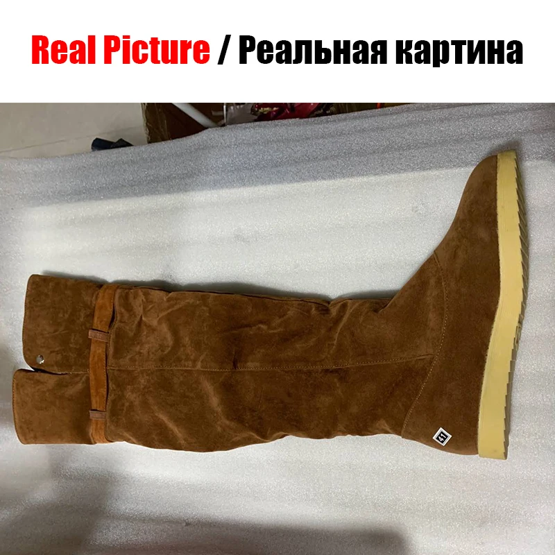 BONJOMARISA, новинка, Размеры 33-42, брендовые ботинки на меху на плоской подошве в стиле ретро женские зимние теплые сапоги до колена г. Женская повседневная обувь на низком каблуке