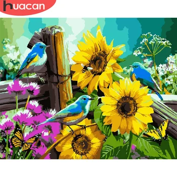 

HUACAN Painting By Number Flower Bird Drawing On Canvas HandPainted Art Gift DIY Pictures By Number Animal Kits Home Decor