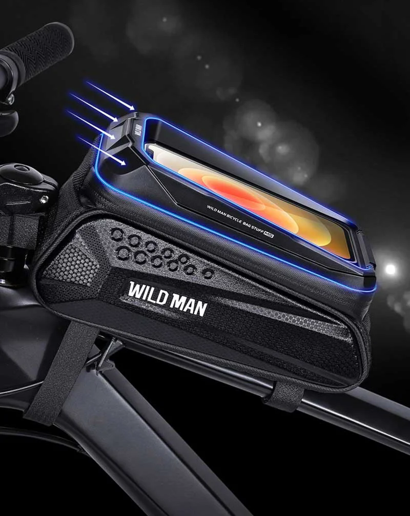 Sac De Cadre BTR Deluxe Pour Vélo - Avec Porte Téléphone Et Pare-soleil, Léger, Noir