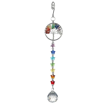 

rainbow charm tree of life suncatcher crystal hanging ornament decoration healing chakra car charm crystal gemstone reiki prisms