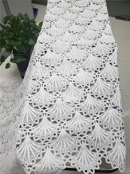 

wholesale latest African Cord Lace Fabric super Quality Shell pattern guipure lace fabric For Evening Dresses In Pure white