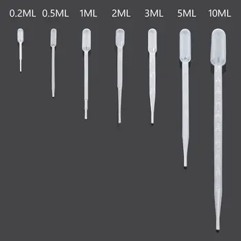 

50Pcs 0.2ml/0.3ml/1ml/2ml/3ml/5ml LDPE Disposable Transparent Plastic Eye Dropper Transfer Graduated Perfume liquid Pipettes