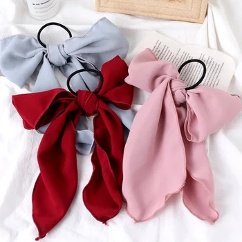 

Ins New Women Elegant Chiffon Big Bow Elastic Hair Bands Sweet Ponytail Holder Headband Hair Ornament Fashion Hair Accessories