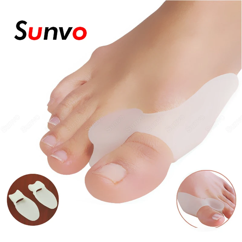 1Pair Silicone Toe Separator Bunion Splint Big Toe Bone Hallux Valgus Overlapping Corrector Shoe Insert Foot Care Orthosis Tools