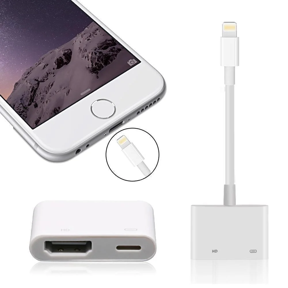 

Lightning To Digital AV TV HDMI Cable Adapter for Ipad Air Iphone Ios 5S 6S 7 8 X XR Date Cable Computer Powered Line