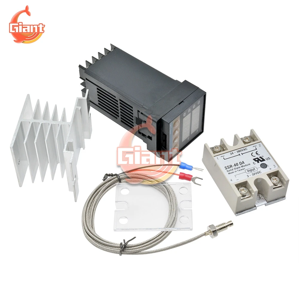 Rex-C100 Termostato Digitale Tipo K Ingresso Uscita A Stato Solido V * An Cavo Termocoppia 2M Ssr-40Da Relè Ssr Radiatore Per Incubatore