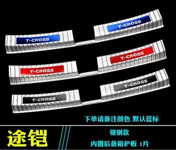 

For Volkswagen T-Cross 2019 stainless steel Rear Bumper Protector Sill Trunk Rear guard Tread Plate Trim Car styling