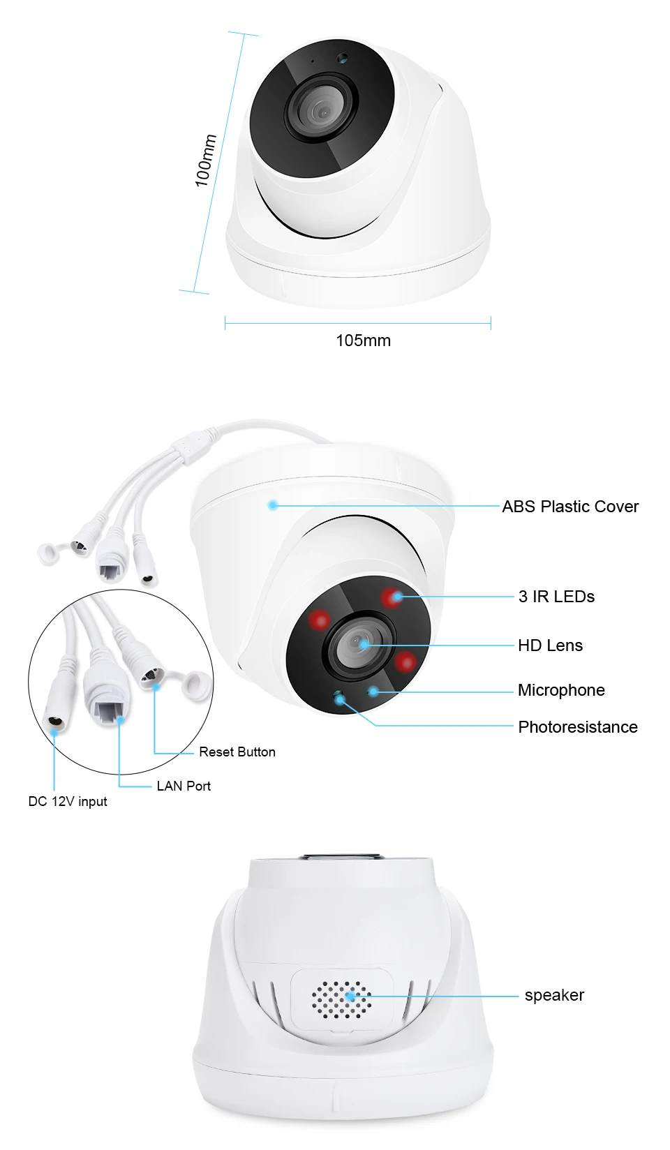 ANRAN домашняя Wifi камера безопасности, домашняя беспроводная система видеонаблюдения, 1080P HD аудио CCTV камера, 8 CH NVR набор