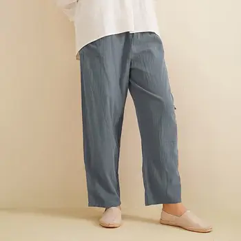 

2020 Fashion Pants Women Solid Casual Trousers Plus Size Pants for Women Cotton Pockets Bottoms Femme Pantalones Streetwear 5XL