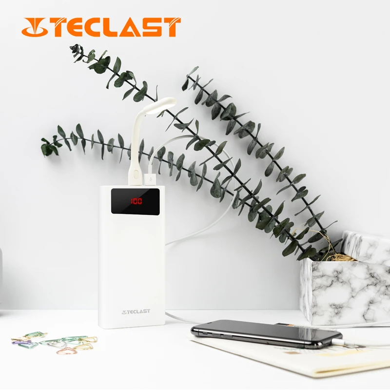 Новый внешний аккумулятор повербанк Teclast C30 30000mAh двойное внешнее зарядное usb
