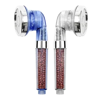 

Shower Head High Turbo Pressure Shower Head Powerful Three Gears Water Saving Negative Ion Energy Sphere Bathroom Accessaries